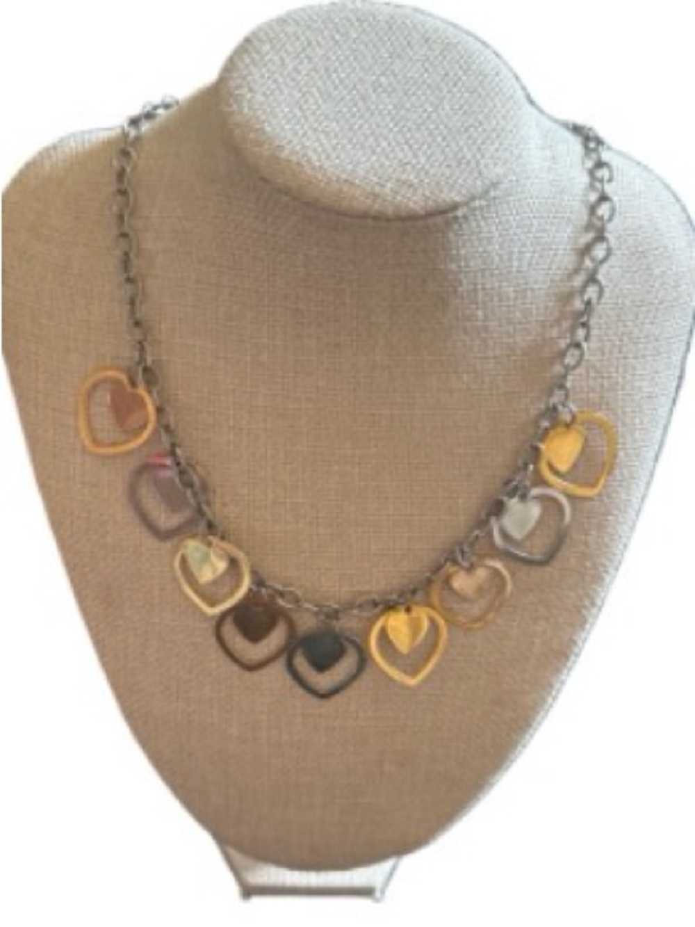 Vintage Milor stainless steel floating heart necklace